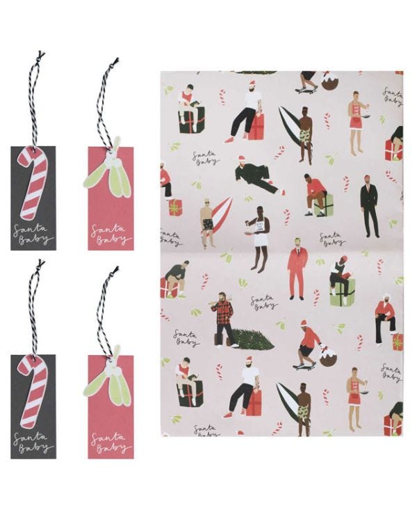 Santa Wrap &amp; Tag Gift Wrap