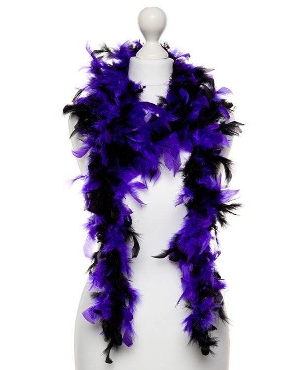 Purple &amp; Black Feather Boa - 180cm