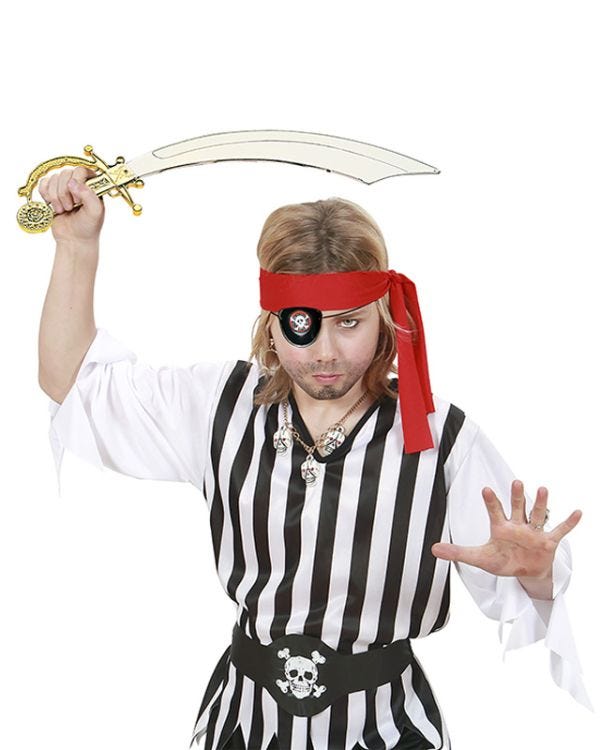 Pirate Sword &amp; Eye Patch - 47 cm