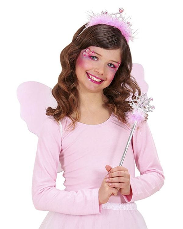 Jewelled Marabou Tiara &amp; Wand