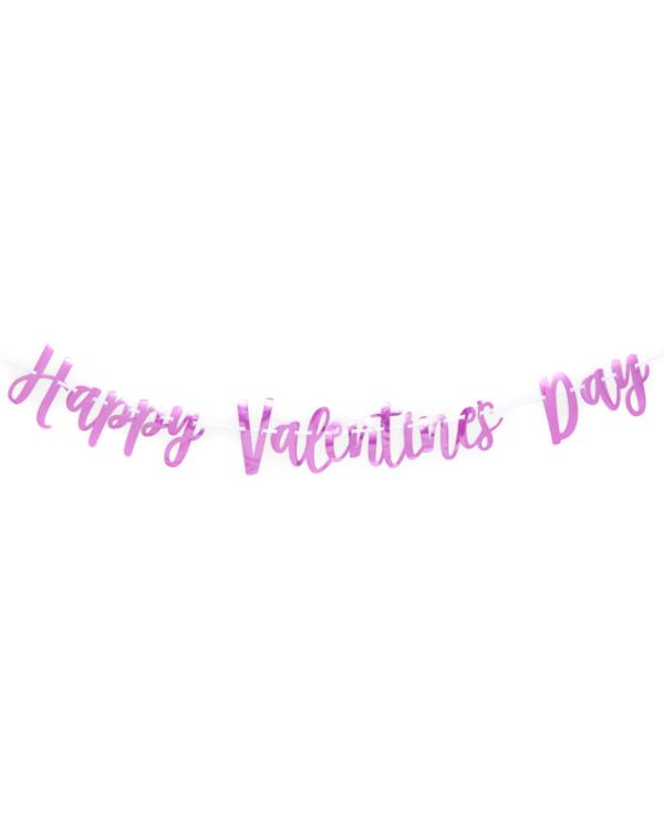 Pink Metallic &quot;Happy Valentine&#039;s / Galentines Day&#039; Banner - 2m