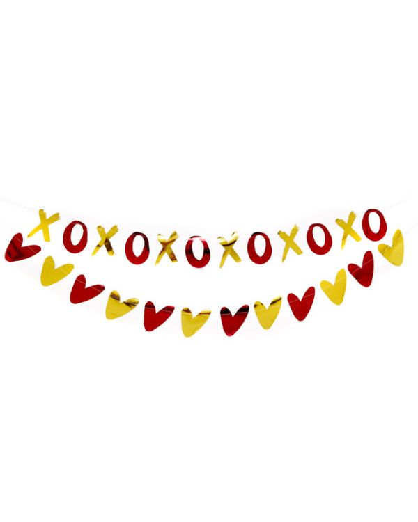 Metallic Hearts &amp; XOXO Banner - 2m (2pk)