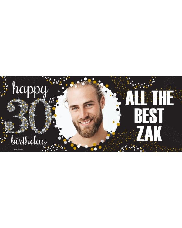 30th Sparkling Celebration Personalised Banner