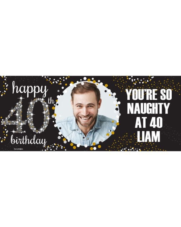 40th Sparkling Celebration Personalised Banner