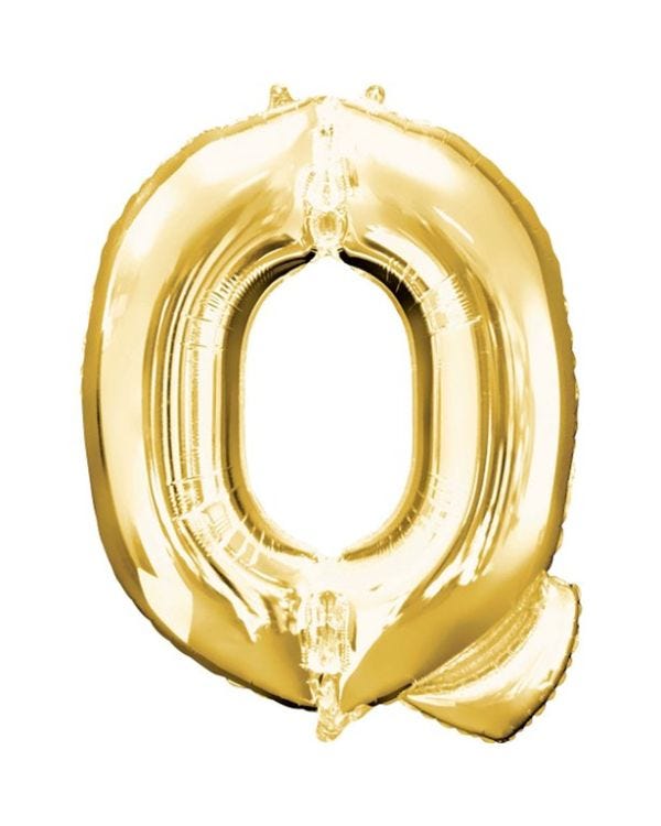 Gold Letter Q Balloon - 34&quot; Foil