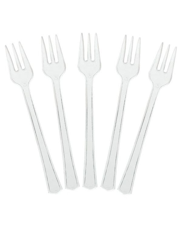 Clear Plastic Mini Forks (40pk)
