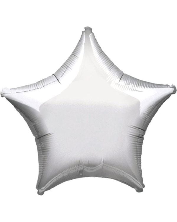 Metallic Silver Star Balloon - 19&#039;&#039; Foil - unpackaged
