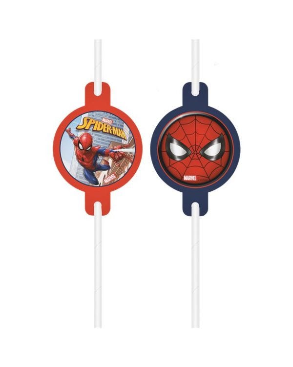 Spiderman Crime Fighter Paper Straws (4pk)