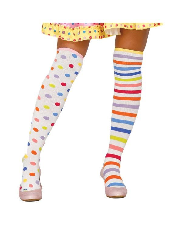 Rainbow Dotted &amp; Striped Stockings