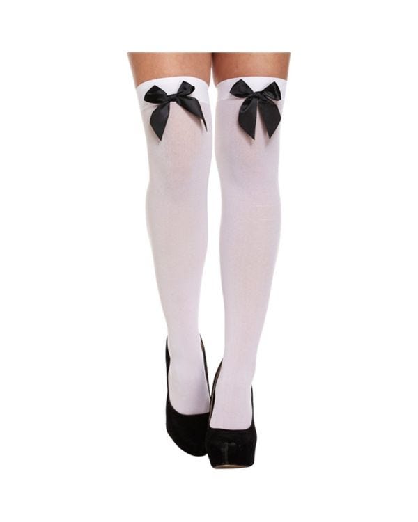 White Stockings with Black Bows