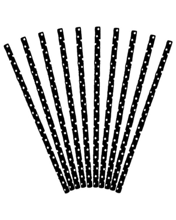 Black Dots Paper Straws (10pk)