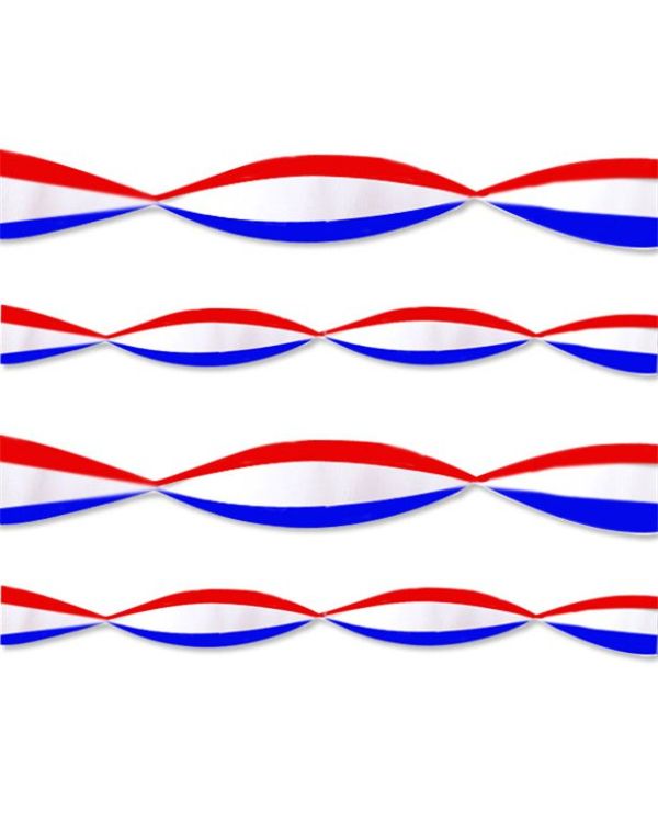 Red, White &amp; Blue Crepe Streamer - 9m