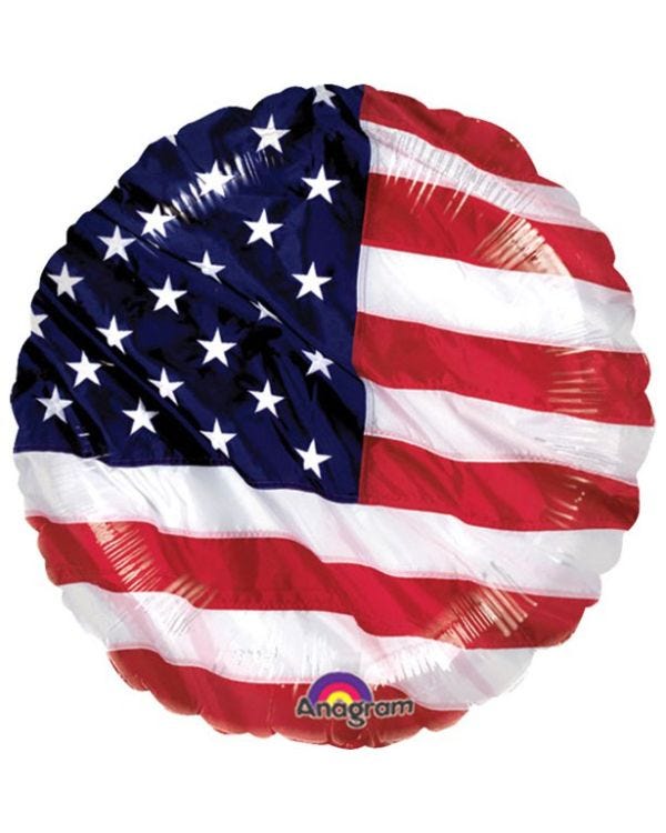USA American Flag Balloon - 18&quot; Foil