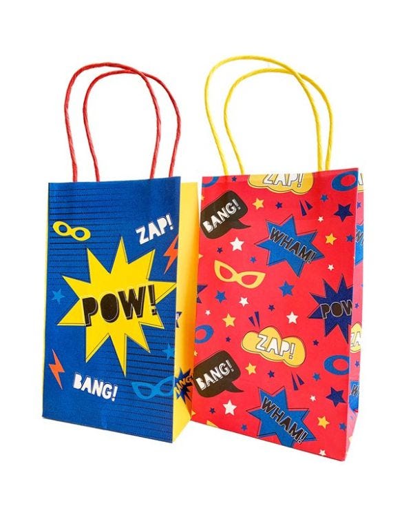 Super Hero Party Paper Treat Bag (8pk)