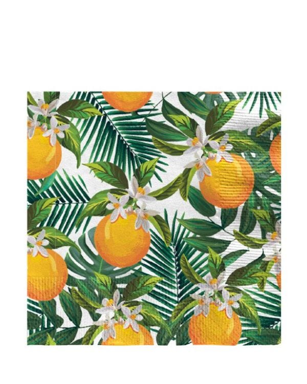 Tropical Fiesta Orange Napkins - 33cm (20pk)