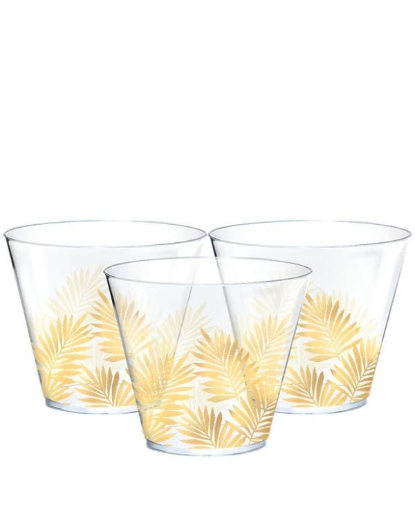 Tropical Leaf Plastic Tumblers - 266ml (30pk)