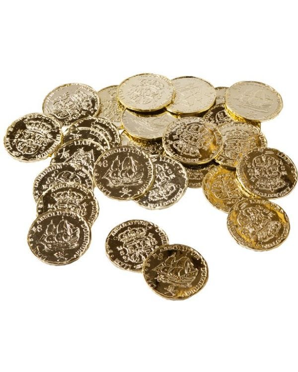 Gold Plastic Coins (72pk)