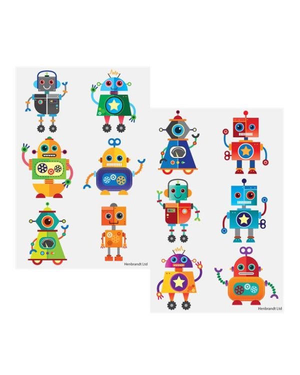 Robots Tattoo Sheet