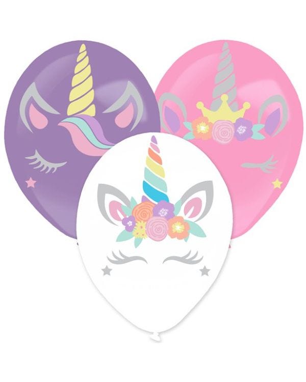 Unicorn Balloons with Stickers set - 14&quot; Latex (3pk)