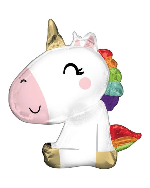 Sitting Unicorn Supershape Foil Balloon