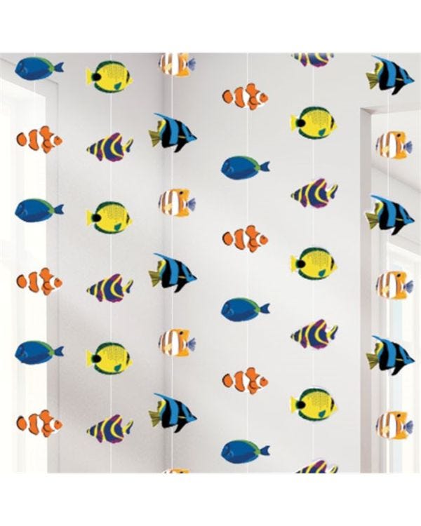 Tropical Fish Hanging Strings Decoration - 2.1m (6pk)