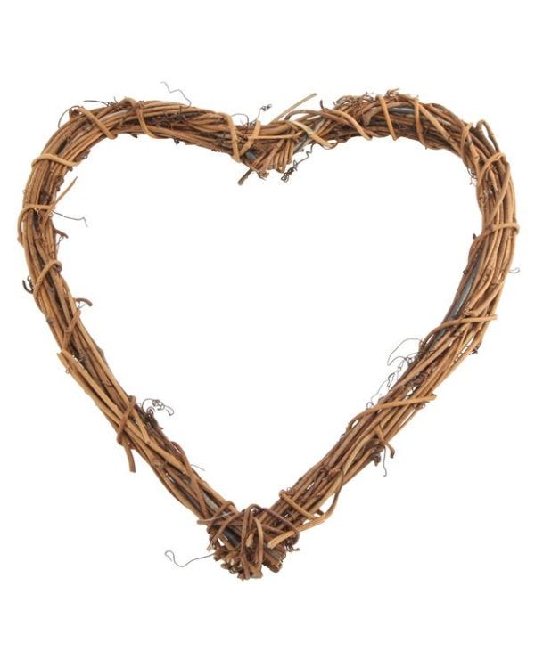 Natural Vine Heart Wreath - 23cm