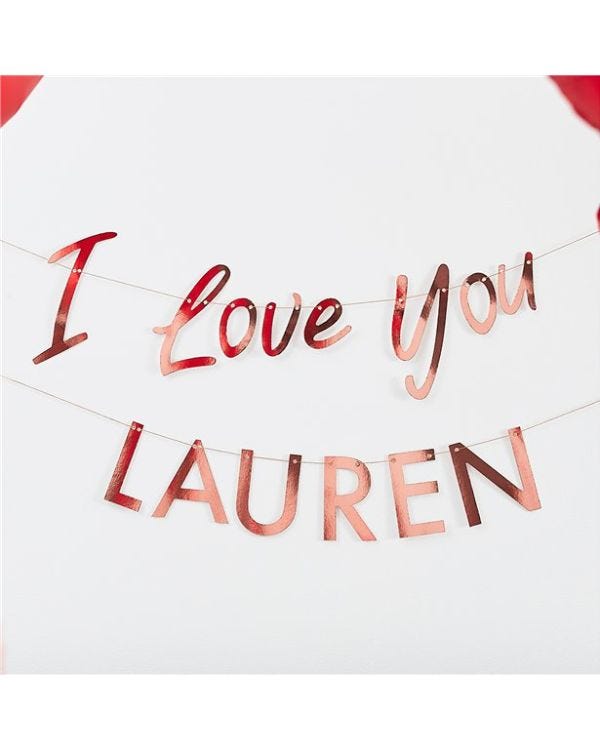 I Love You Personalised Banner - 2m