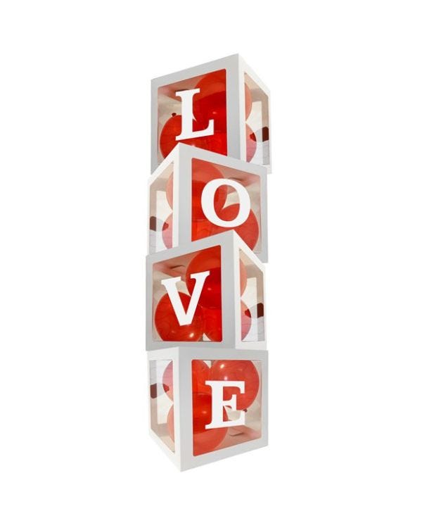 Balloon Filled Love Cube