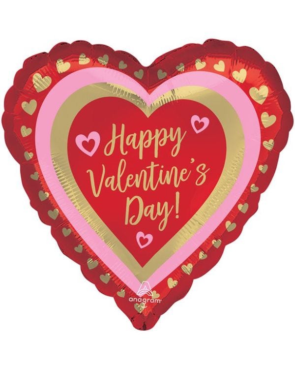 Golden Hearts Balloon - 18&quot; Foil