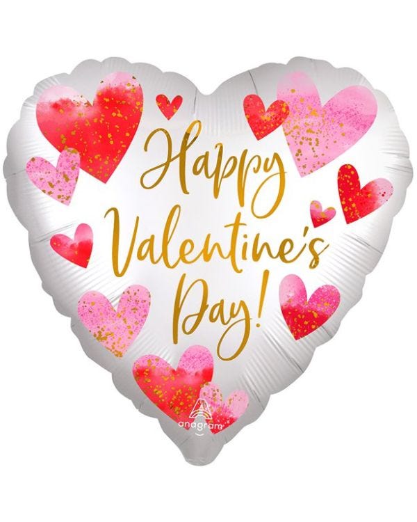 White Heart Valentine&#039;s Day Balloon - 18&quot; Foil