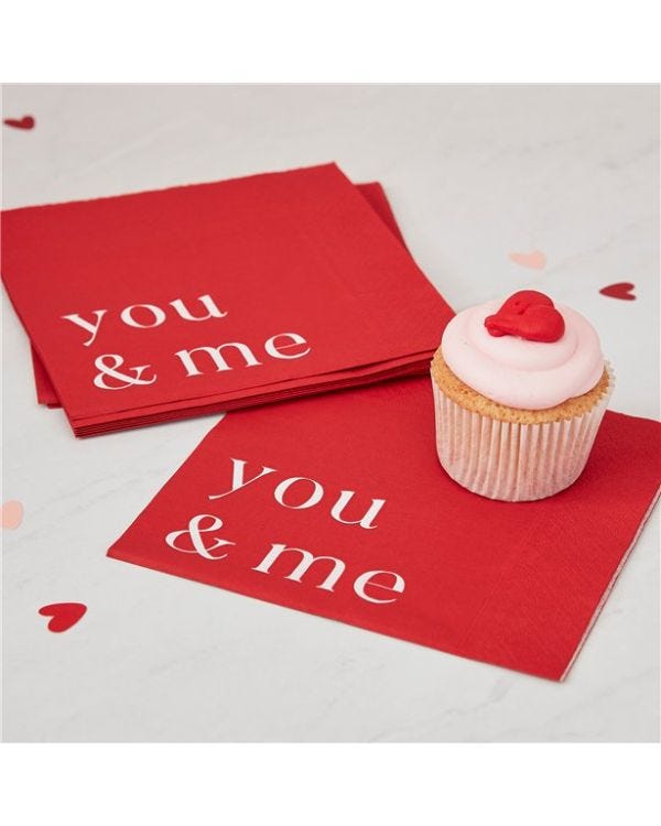 You &amp; Me Paper Napkins - 33cm (16pk)