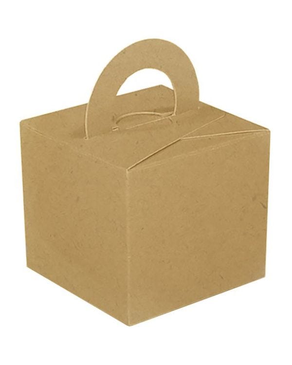 Craft Natural Cube Balloon Weight/Favour Boxes - 6.5cm (10pk)