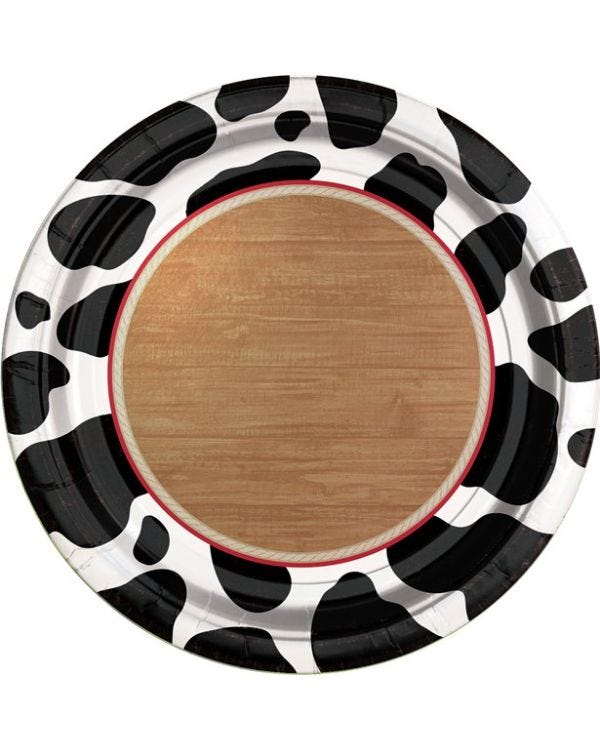 Western Party Dessert Paper Plates - 18cm (8pk)