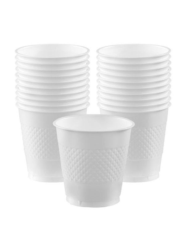White Plastic Cups - 355ml (20pk)