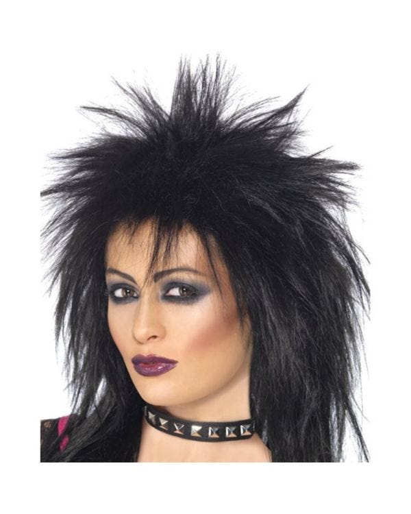 80s Black Rock Diva Wig