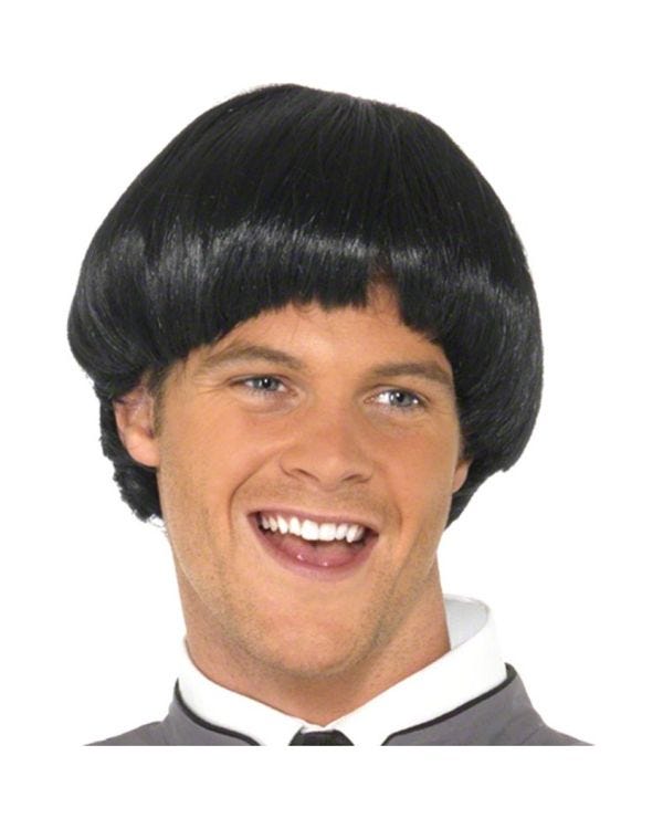60s Black Bowl Mod Wig
