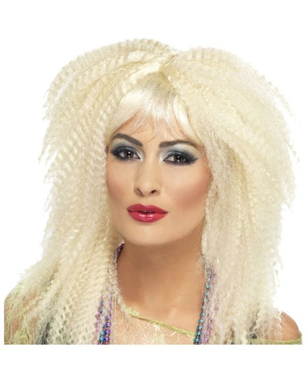 80s Blonde Crimped Wig