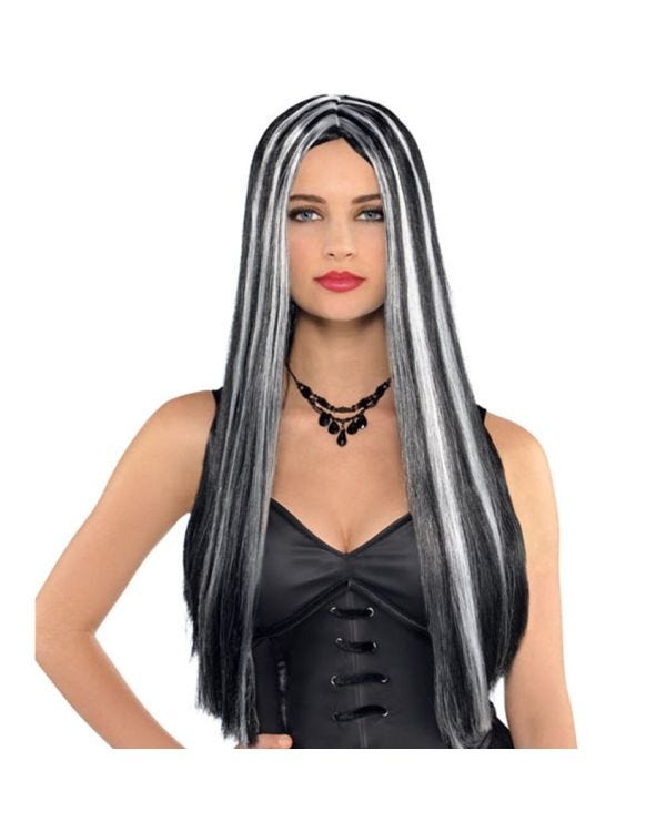 Black &amp; White Witch Wig