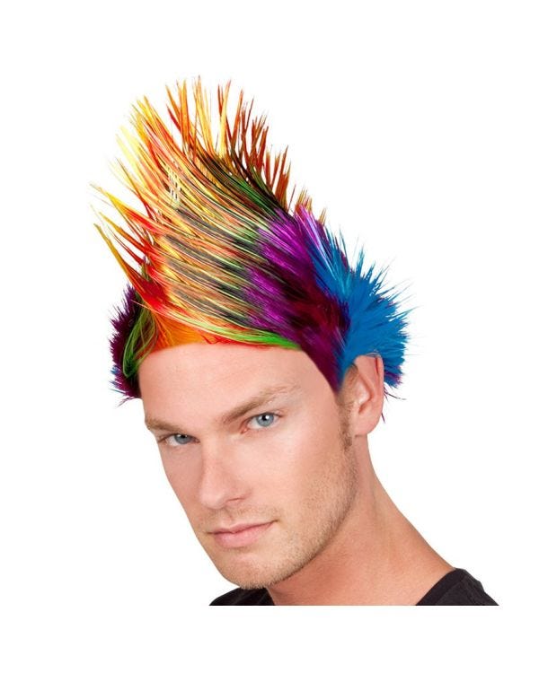 Rainbow Punk Mohawk Wig