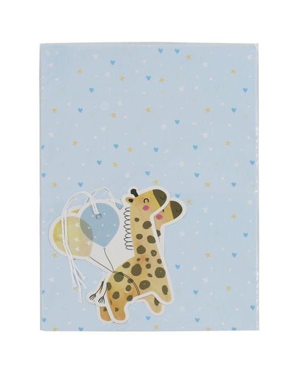 Blue Baby Boy Wrapping Paper - 2 Sheets with Tags