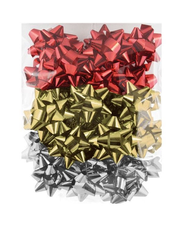 Assorted Metallic Gift Bows (24pk)