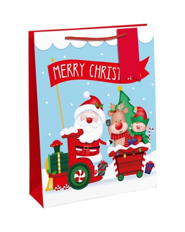 Santa Train Gift Bag - Extra Large