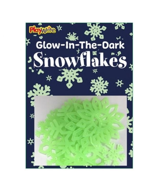 Glow In The Dark Snowflakes - 20x14cm (16pk)