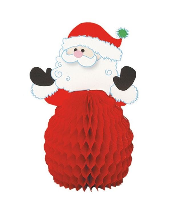 Santa Mini Honeycomb Decorations - 15cm (4pk)