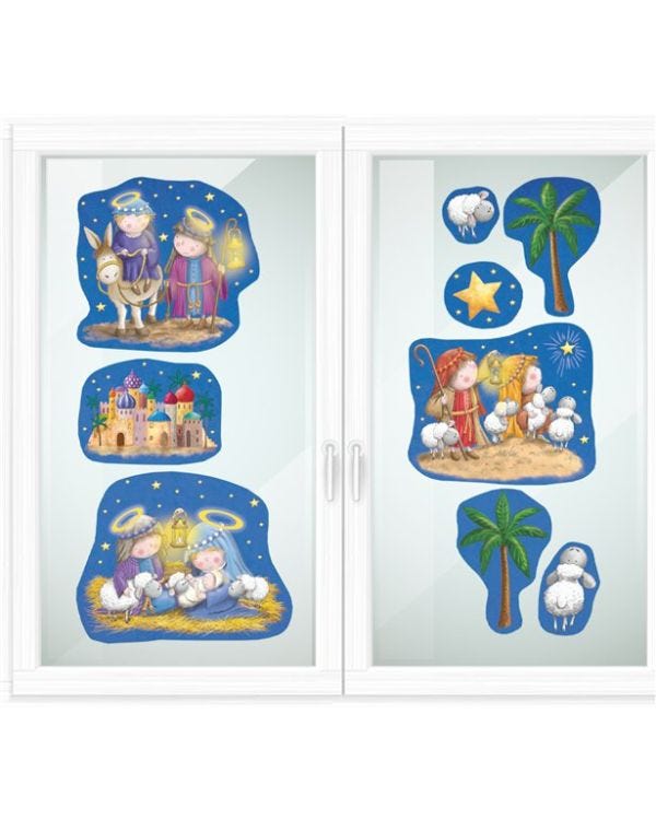 Nativity Scene Window Stickers - 43cm