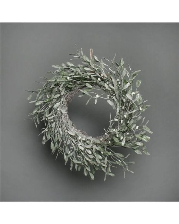 Mistletoe Frosted Wreath - 56cm
