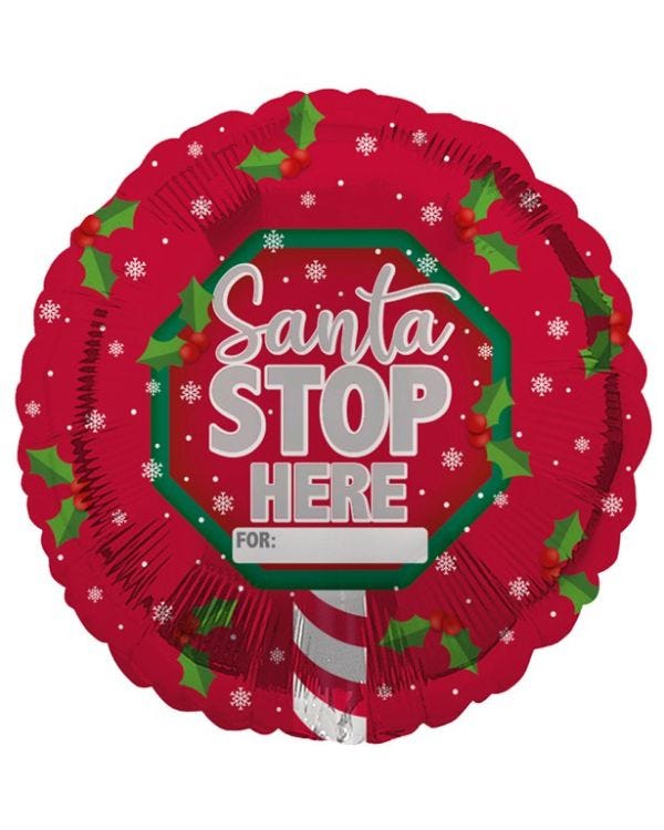 Personalised Santa Stop Here Balloon - 18&quot; Foil