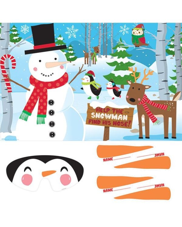 Pin The Nose On The Snowman Game