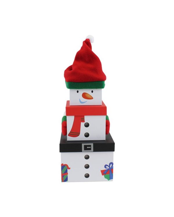Snowman Plush Stacking Boxes - 35cm (3pk)