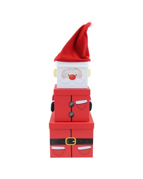 Santa Plush Extra Large Stacking Boxes - 52cm (3pk)